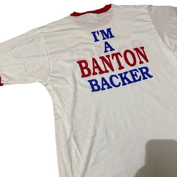 Vtg Screen Starts 80s Mens Ringer Shirt Single Stitch USA GOP politics Banton XL - Picture 3 of 8